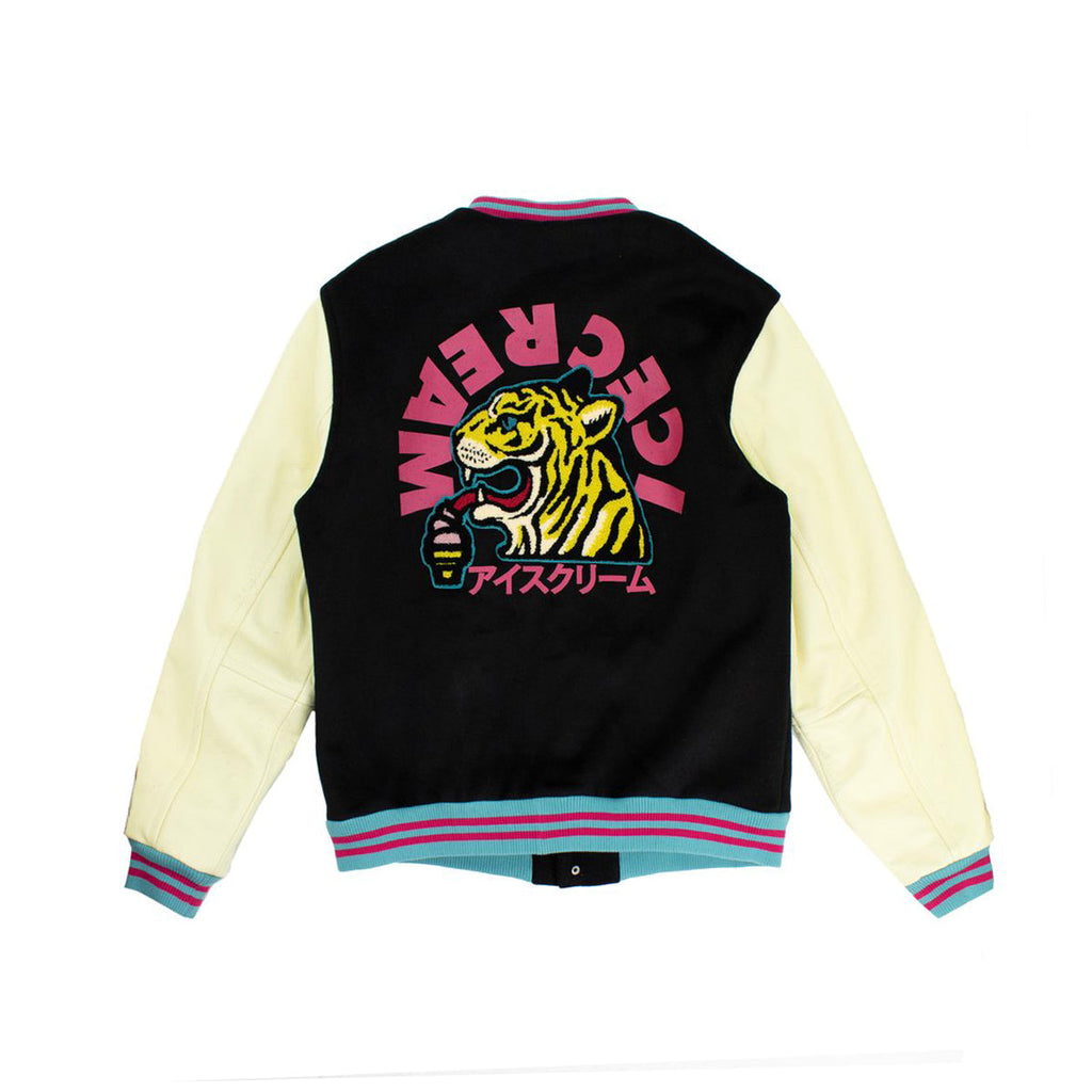 Ice Cream Dipped Varsity Jacket (Black) Top