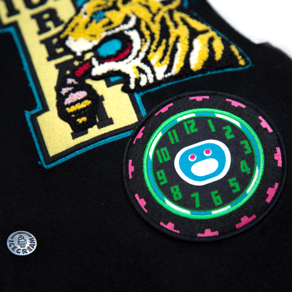Ice Cream Dipped Varsity Jacket (Black) Top